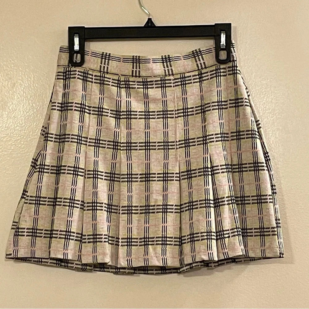 FREE‎ PEOPLE NWOT Honey Pleated Skirt in Retro Sunshine Combo - Picture 8 of 13